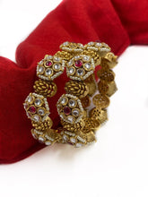Traditional Openable Gold Plated Antique Kundan Bangles For Weddings By Gehna Shop Antique Golden Bangles